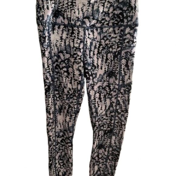 GAIAM Gray and Purple Leggings with Stretchy Fit - Picture 1 of 10